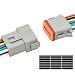ALFOCI 1 Set 12 Pin DT Deustch Waterproof Automotive Electrical Butt Connector with 16AWG 40105 600V Wires and Heat Shrink Tubes Connectors Kit for Car Truck Boat F 12Pin Wiring 1Pair - Image 2