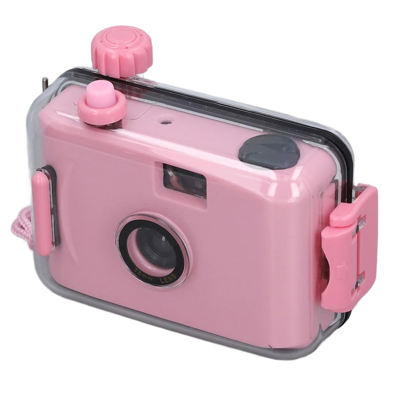 Light Pink 35mm Reusable Film Camera with Case 28mm Lens for Snorkeling Swimming Waterfalls - Image 2
