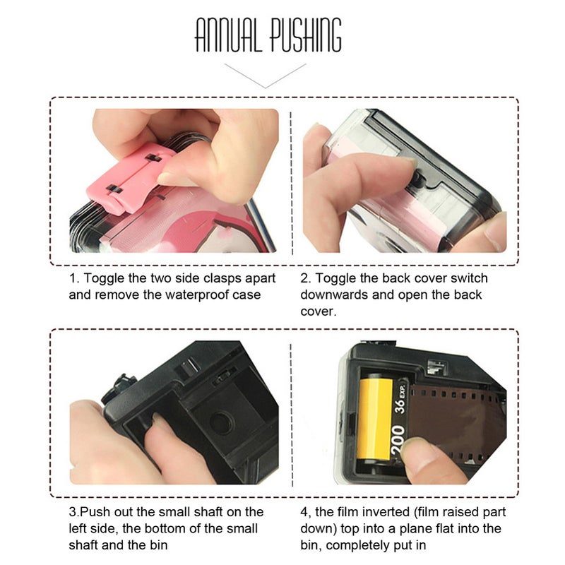 Light Pink 35mm Reusable Film Camera with Case 28mm Lens for Snorkeling Swimming Waterfalls - Image 5