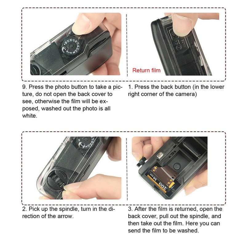Light Pink 35mm Reusable Film Camera with Case 28mm Lens for Snorkeling Swimming Waterfalls - Image 3
