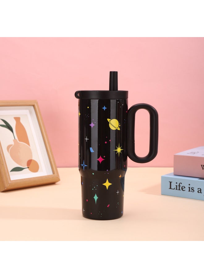 New 316 Stainless Steel Insulated Cup For Women With High Appearance, Handle, Straw Cup, Car-mounted Portable Cold-keeping Ice Cup