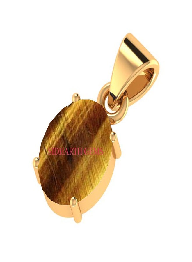 SIDHARTH GEMS Tiger's Eye Stone Ashtadhatu Pendant 14.00 Ratti 13.45 Carat Natural Tiger's Eye and Gold Plated Locket - Image 3