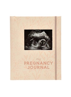 pearhead Pearhead Little Bundle of Joy Pregnancy Journal, Keepsake Pregnancy Memory Book with Sonogram Photo, First Through Third Trimester Pregnancy Milestone Tracker, Blush Leaf  - Image 1