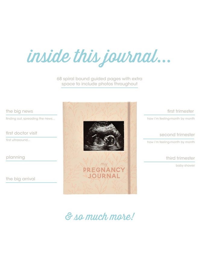 pearhead - Pearhead Little Bundle of Joy Pregnancy Journal, Keepsake Pregnancy Memory Book with Sonogram Photo, First Through Third Trimester Pregnancy Milestone Tracker, Blush Leaf - Image 1