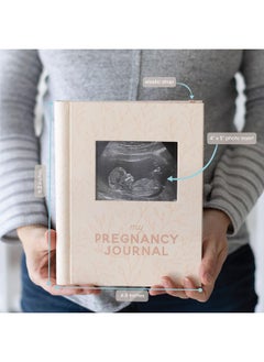 pearhead Pearhead Little Bundle of Joy Pregnancy Journal, Keepsake Pregnancy Memory Book with Sonogram Photo, First Through Third Trimester Pregnancy Milestone Tracker, Blush Leaf  - Image 2