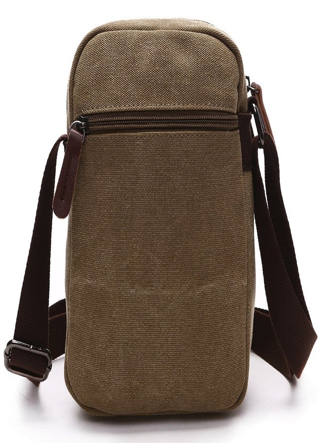 Collsants Mini Crossbody Bags for Women and Men Small Purses and Handbags Travel Purse Canvas Shoulder Purse Bag, Khaki, Small - Image 3