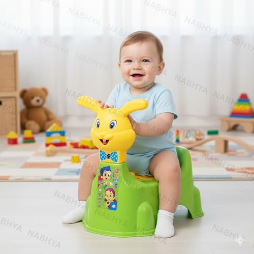 Zerya Rabbit Baby Potty Training Seat Chair for Kids- Infant Potty Toilet Chair with Removable Bowl & Closing Lid (Green) - Image 2