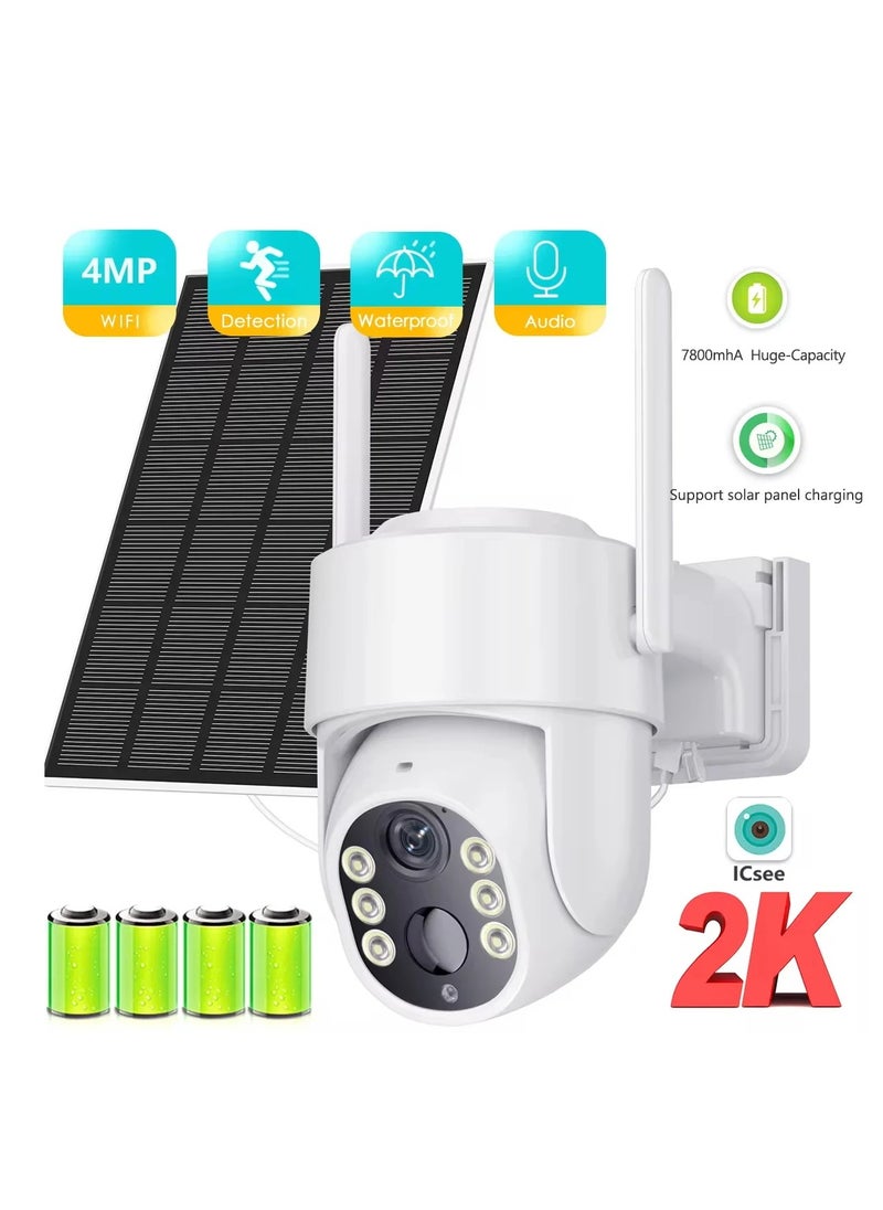 Furtey - Solar Cameras for Home Security Battery Wifi Cameras Outside Surveillance Camera with 360° View Smart Night Vision Motion Sensor Alarm - Image 1