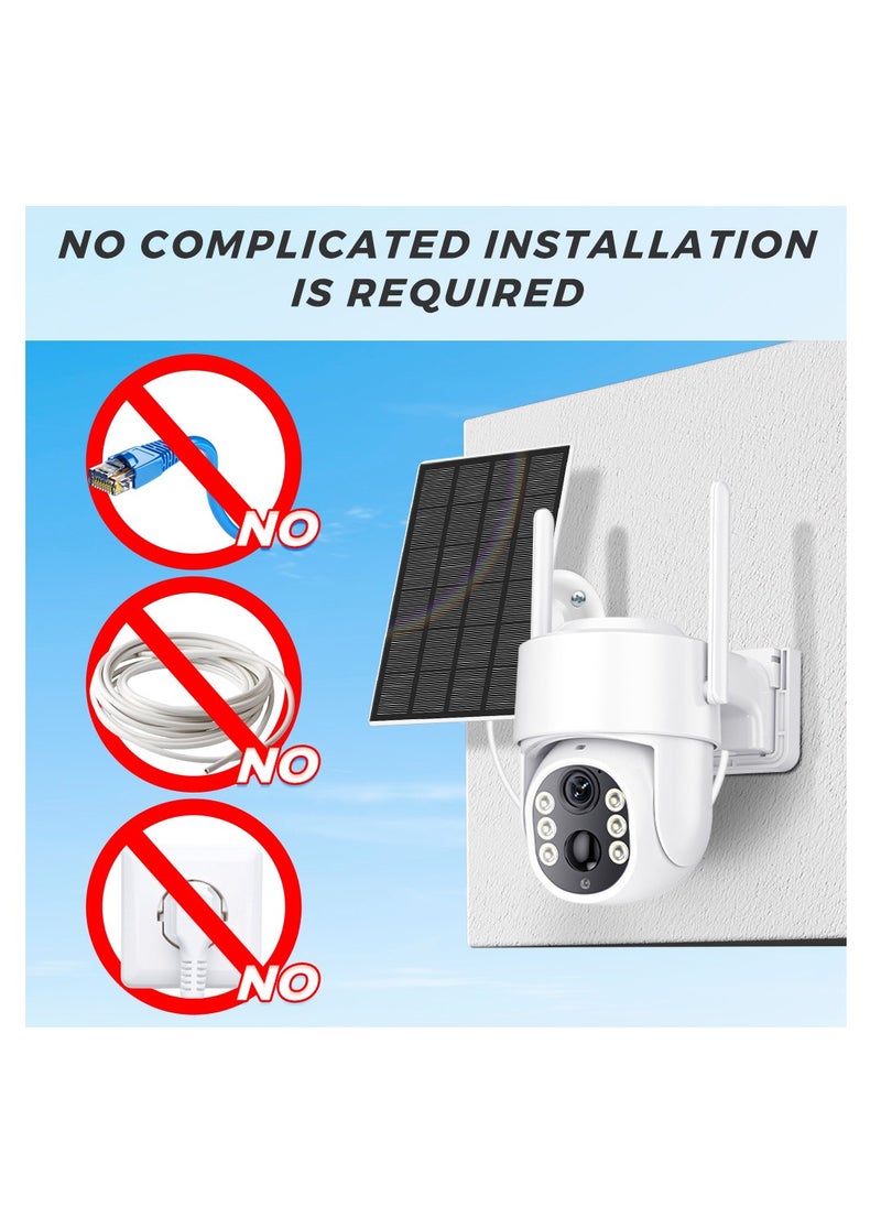 Furtey - Solar Cameras for Home Security Battery Wifi Cameras Outside Surveillance Camera with 360° View Smart Night Vision Motion Sensor Alarm - Image 1