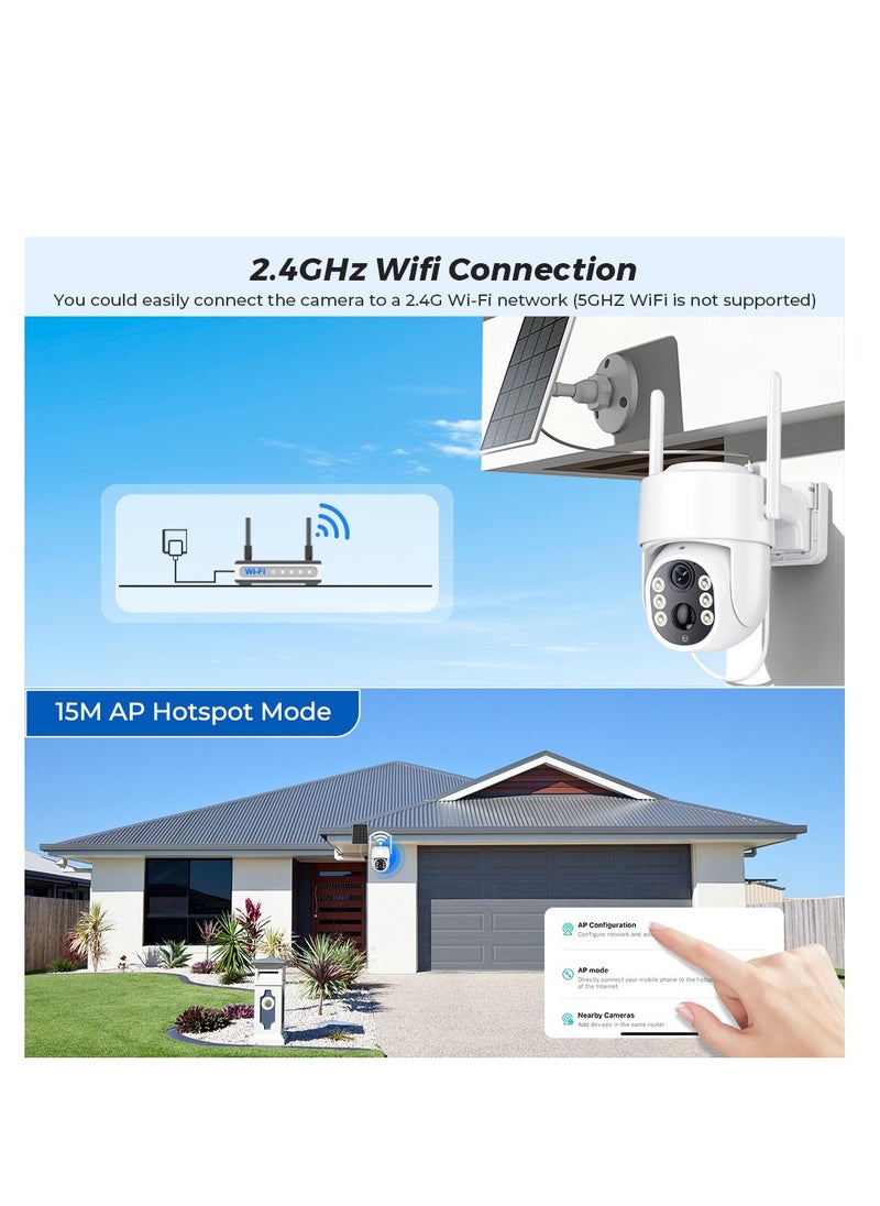 Furtey - Solar Cameras for Home Security Battery Wifi Cameras Outside Surveillance Camera with 360° View Smart Night Vision Motion Sensor Alarm - Image 1