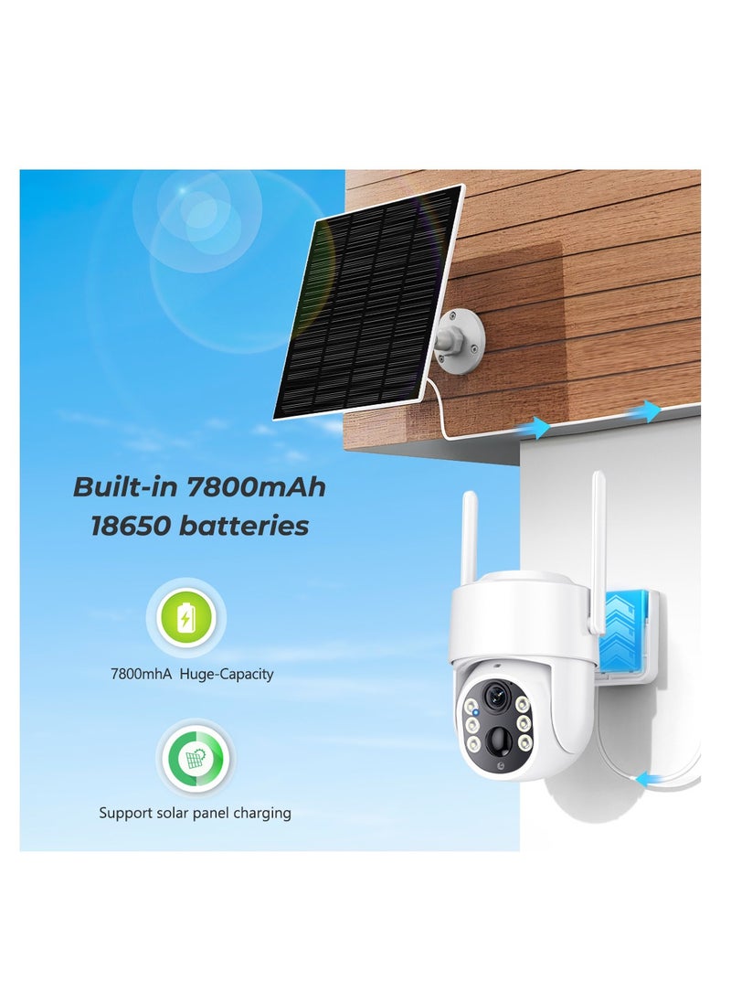 Furtey - Solar Cameras for Home Security Battery Wifi Cameras Outside Surveillance Camera with 360° View Smart Night Vision Motion Sensor Alarm - Image 1