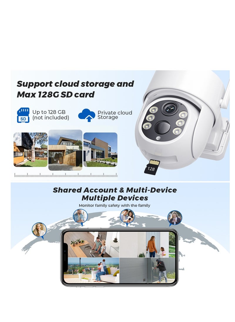 Furtey - Solar Cameras for Home Security Battery Wifi Cameras Outside Surveillance Camera with 360° View Smart Night Vision Motion Sensor Alarm - Image 1