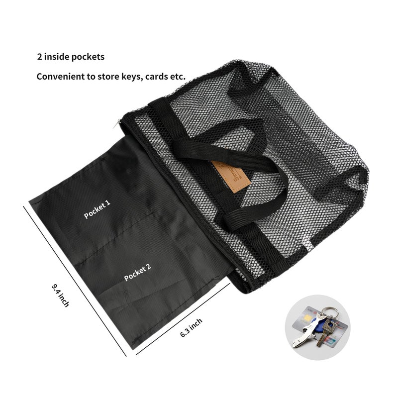 Mesh Shower Caddy Bag Portable Hanging Toiletry and Bath Organizer with Zipper for Travel, Gym, Camping, College Dorms, Beach - Image 4
