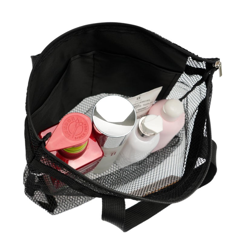 Mesh Shower Caddy Bag Portable Hanging Toiletry and Bath Organizer with Zipper for Travel, Gym, Camping, College Dorms, Beach - Image 2