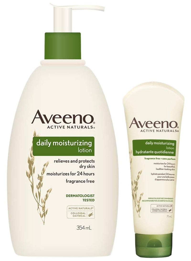 Aveeno Daily Moisturizing Lotion, 354 ml And Daily Moisturising Lotion, 71 ml - Image 1