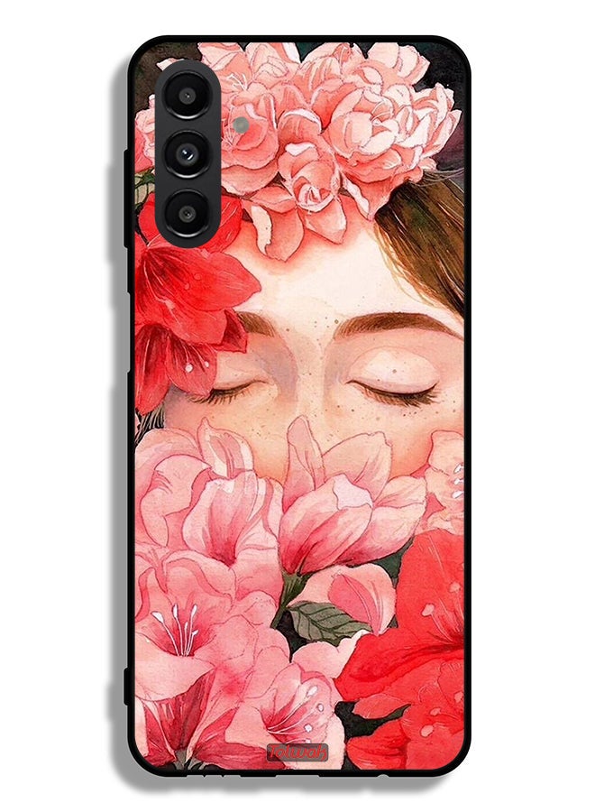Tolwak Samsung Galaxy A04s Protective Case Cover Girl Face Hide In Flowers Art - Image 1