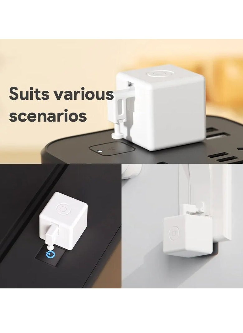 Fingerbot Plus Smart Button, Compact And Durable Smart Switch Pusher Bot, Bluetooth Finger Robot Remote Control, App And Timer Control Smart Robot Button, (1pc, Bluetooth White)