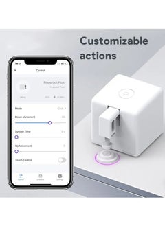 تويا زر Fingerbot Plus الذكي، بوت دفع ذكي مدمج ومتين، جهاز تحكم عن بعد لروبوت إصبع بلوتوث، زر روبوت ذكي للتحكم في التطبيق والمؤقت، (قطعة واحدة، بلوتوث أبيض)  - Image 4