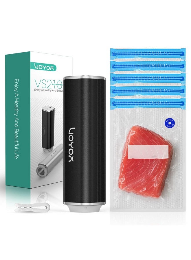 VOYOR Handheld Vacuum Sealer Portable & Cordless Vacuum Sealer Kit with Vacuum Bags Automatic Vacuum Pump for Food Preservation Type-C Charging and Long Lasting Food Vacuum Sealer (1 Pump+5 Bags) - Image 1