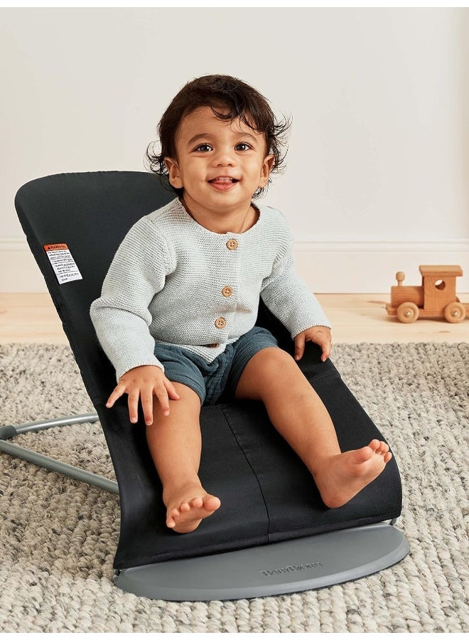 BABYBJORN بيبي بيورن باونسير بليس، منسوج، قماش كيويلت أسود - Image 5