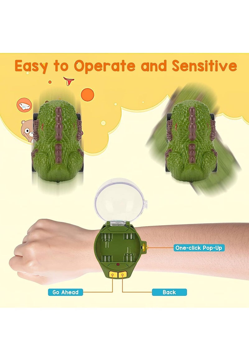 SYOSI Watch Remote Control Car Toy, 2022 New Mini Remote Control Car Watch Toys, 2.4 GHz Cartoon RC Watch Racing Car, USB Charging Remote Control Car, Watch RC Car for Boys Girls Birthday Gift, Green - Image 3