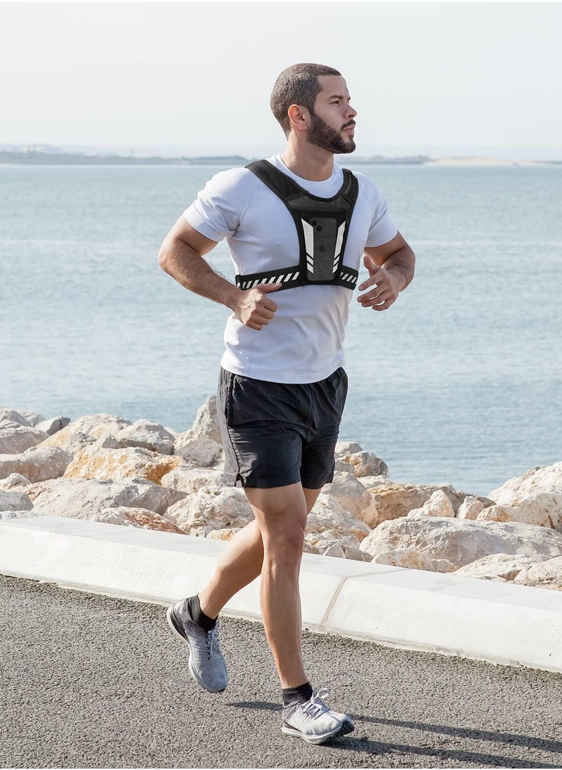 Running Phone Holder Vest, Chest Pouch Training Lightweight, Waterproof Comfortable Breathable Mesh Pockets Men, Women