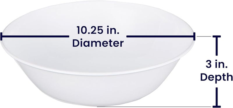 Corelle وعاء تقديم كوريل ليفينغ وير وينتر فروس الأبيض سعة 2 لتر 1 وعاء 1 لتر زجاج مقاوم للكسر - Image 2