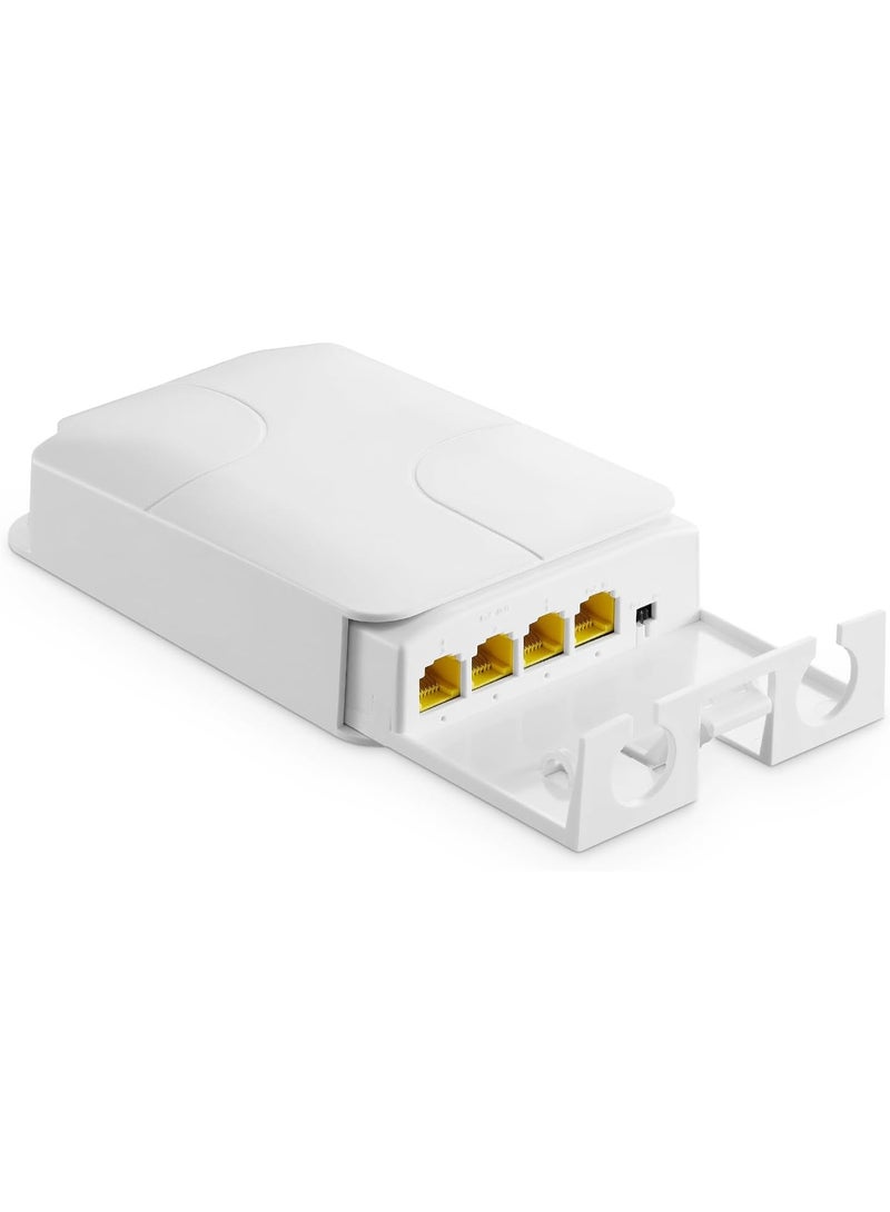 igeekwell Outdoor 4 Port Gigabit PoE Extender, 1 PoE in 3 PoE Out, IEEE 802.3 af/at 30W PoE Repeater with 10/100/1000Mbps, Wall Mount Waterproof POE Passthrough Switch - Image 3