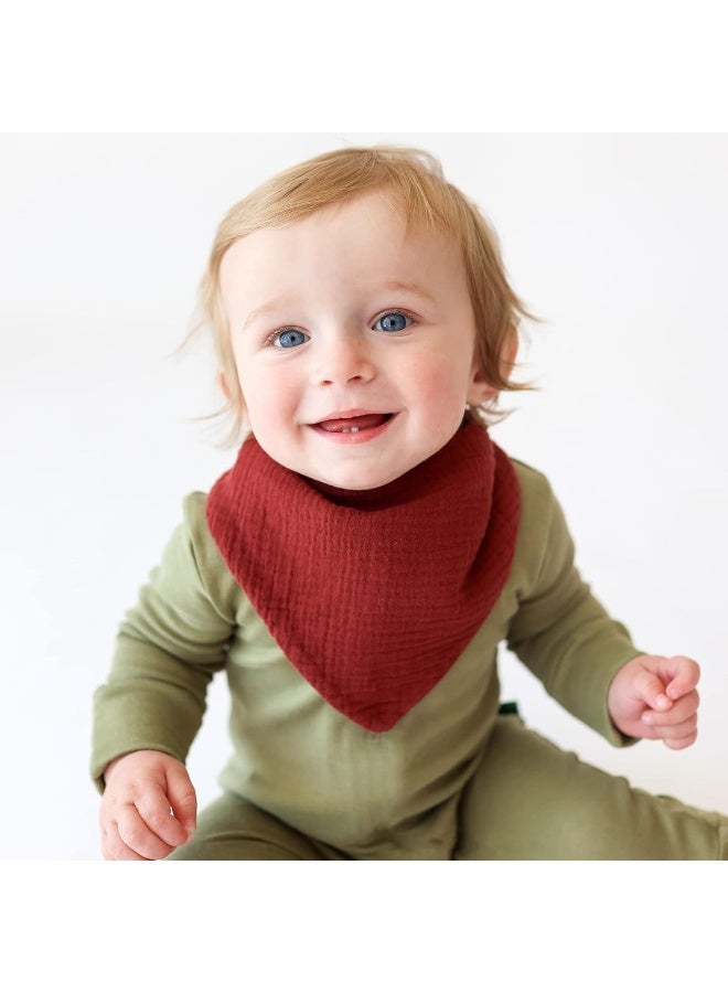 Konssy Muslin Baby Bibs 10 Pack Baby Bandana Drool Bibs 100% Cotton for Unisex Boys and Girls, Soft Absorbent Set for Teething and Drooling - Image 3