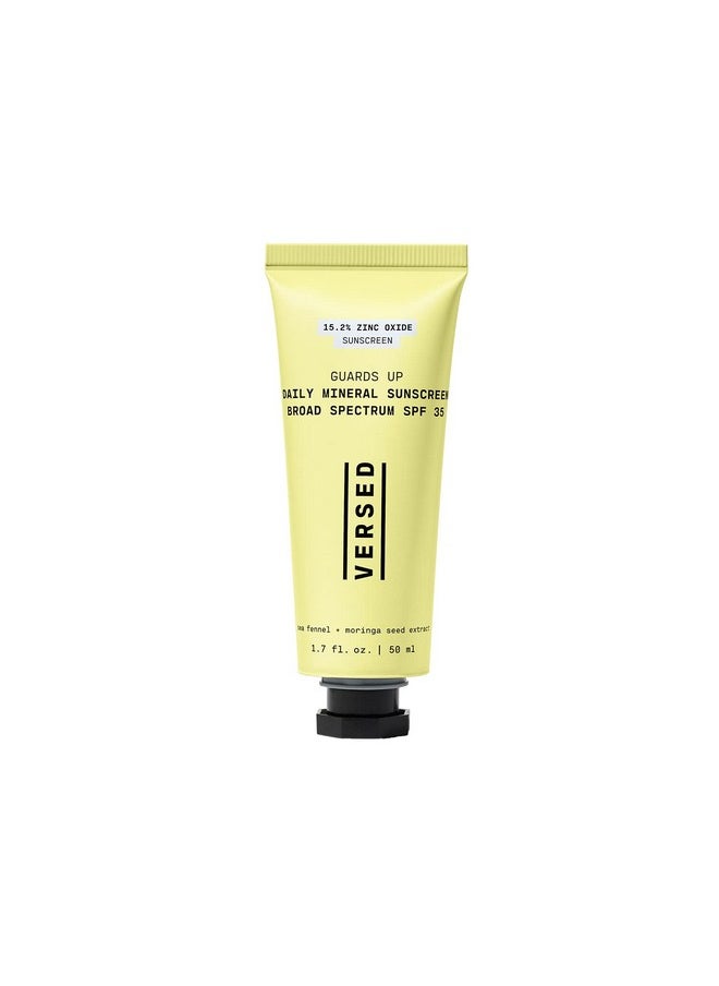 Versed - Guards Up Daily Mineral Sunscreen Spf 35 Zinc Oxide Broad Spectrum Sunscreen For Acne Prone Skin Lightweight Skinlike Nonnano Sun Screen Vegan + Pregnancy Safe (1.7 Oz) - Image 1