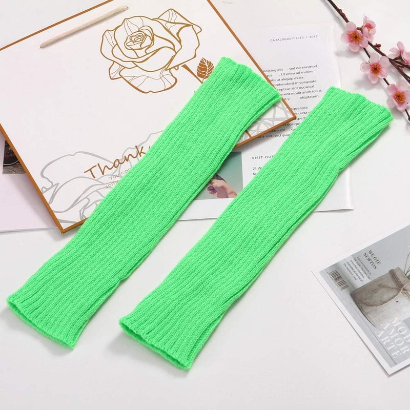 Chung Women Juniors Knitted Leg Warmers 16" Neon Party Dance Sports Fitness Halloween Accessory Pack of 1/2/3 - Image 2