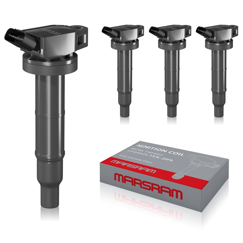 Marsram Ignition Coil Pack UF333 Compatible with Toyota & Scion Lexus & Pontiac, 2002-2005 2007-2011 Camry, 2001-2007 RAV4 Highlander, 2005-2010 tC, 2009-2010 Corolla Matrix Vibe, 2.0L 2.4L 4PCS - Image 1
