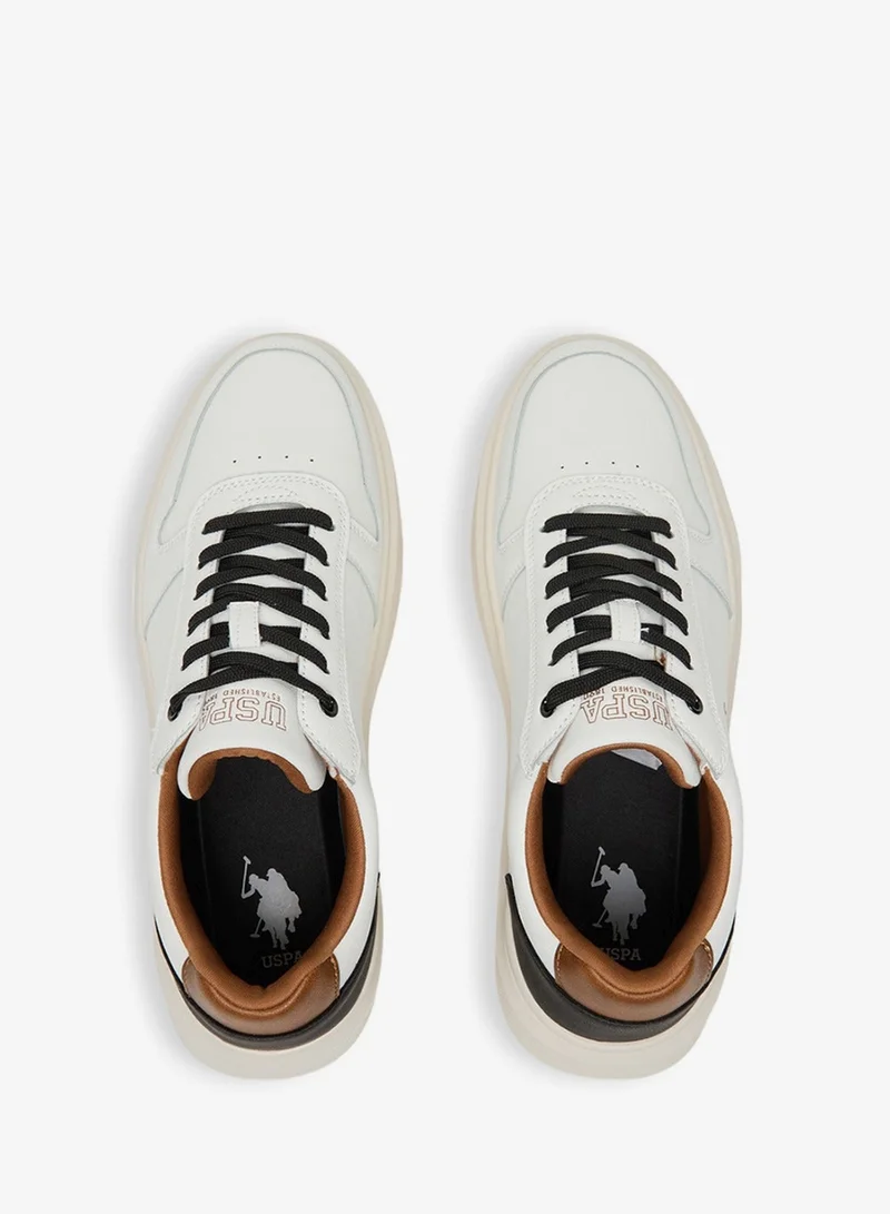 U.S. Polo Assn. Off White Men's Off-White Low-Top Casual Sneakers Shoes - Classic Design with Durable Sole for Everyday Comfort for Men | Best Price UAE