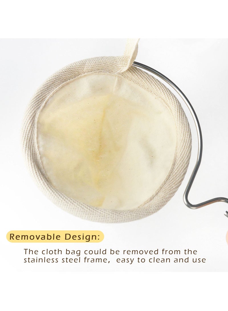 KASTWAVE 3 Pcs Flannel Cloth Coffee Filter Bags with Steel Handle and 1 Stainless Steel Coffee Scoop - Reusable Handmade Coffee Dripper for Home, Office, and Travel Use  - Image 4