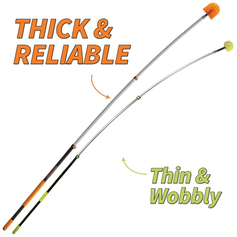 EXTEND-A-REACH 30 Foot High Reach Duster Kit with 7-24 ft Extension Pole // High Ceiling Dusting and Window Cleaning Kit with Telescopic Pole // Window Washer & Squeegee, Cobweb Duster, Fan Blade and Feather Duster - Image 3