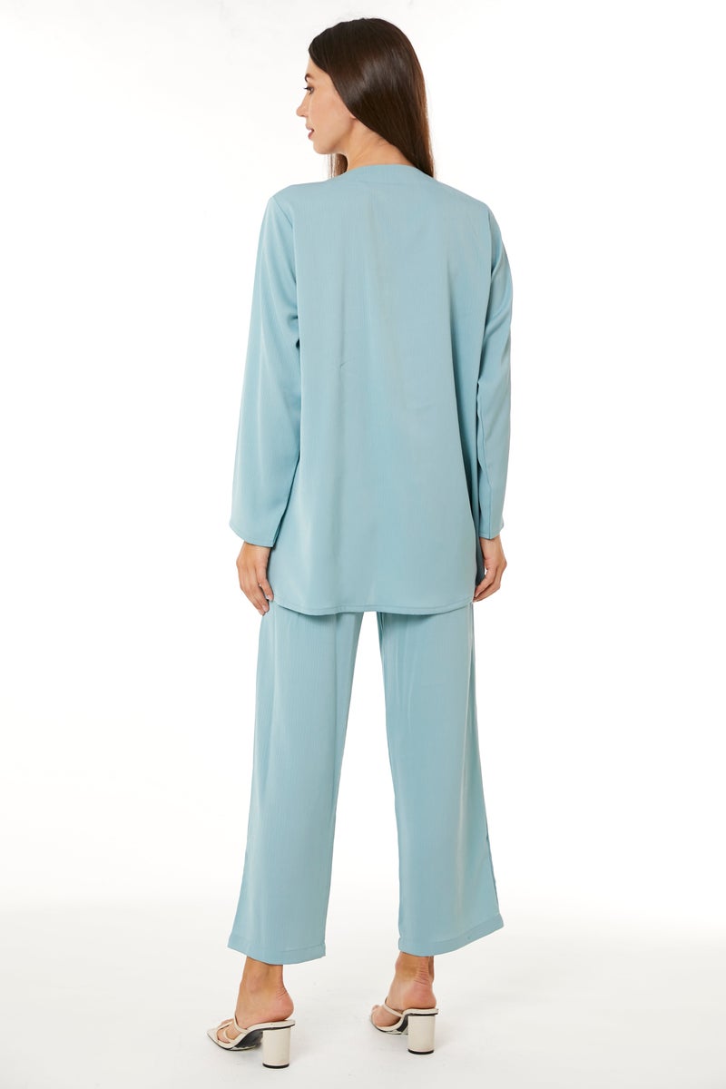 Moistreet V-Neck Top & Pant Set - Image 3