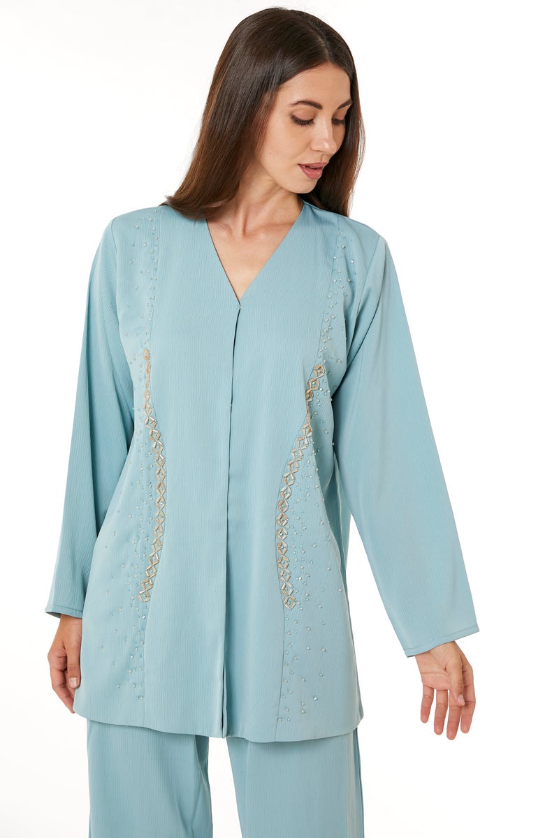 Moistreet V-Neck Top & Pant Set - Image 5