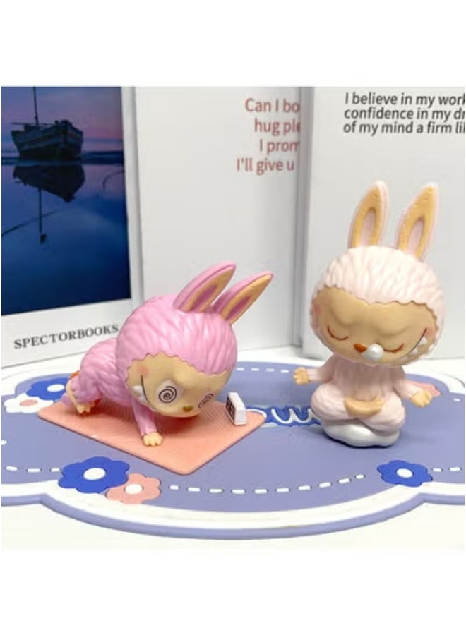 LABUBU labubu Labubu doll hand-made blind box cartoon capsule doll desktop collection ornaments first generation yoga Labubu (6 boxes)  - Image 2