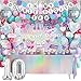 THAWAY 10th Birthday Decorations for Girls Double Digits Birthday Girl Party Decor In My Double Digits Era Party Supplies with Pink Purple Balloon Arch Friendship Bracelet Banner Backdrop Hanging Swirls - Image 3