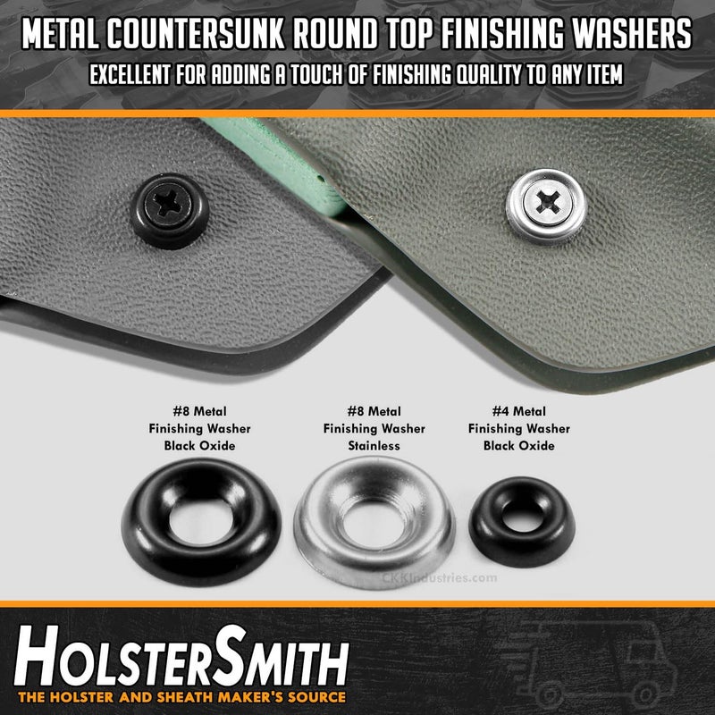Holstex HolsterSmith Finishing Washers - Countersunk - Round Top - Metal - for Holster & Sheath Making, Home Improvement, Hobby - USA Design - (Color Collection) - (50 Pack) - Image 4