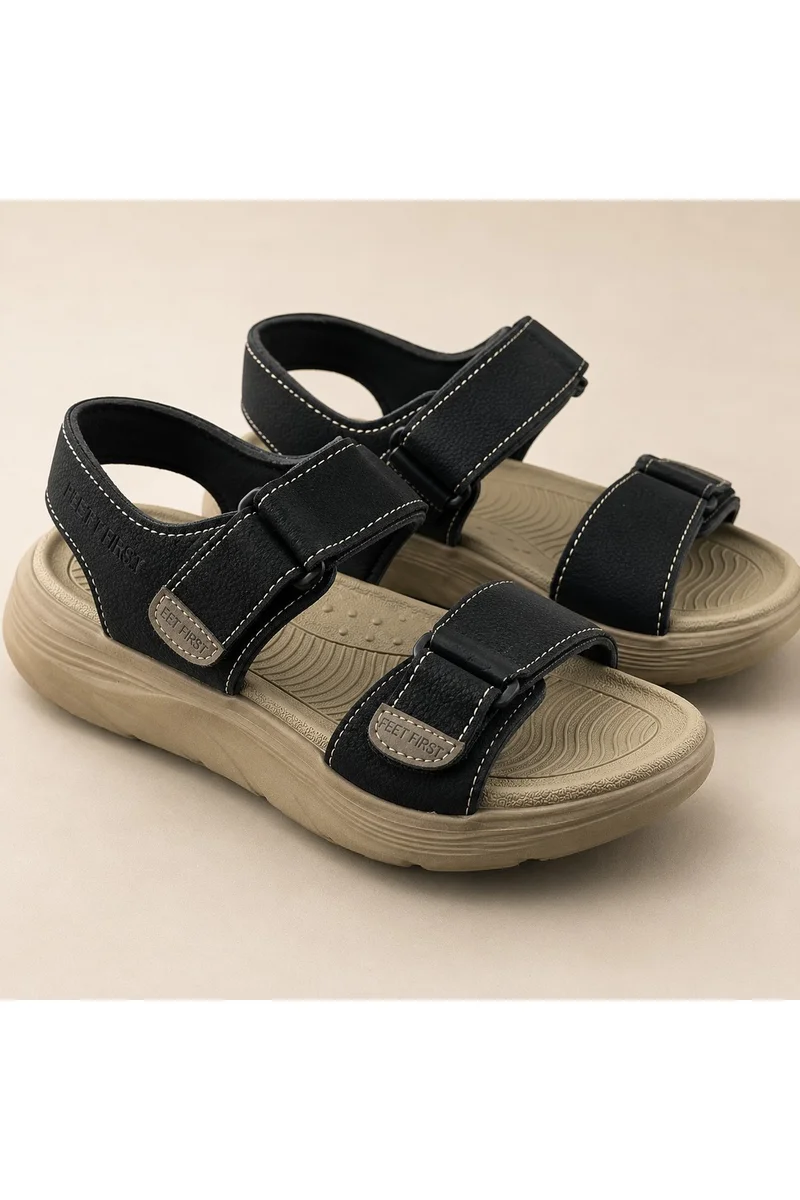 Feet First Men’s Sports Sandals with Adjustable Velcro Straps – Lightweight Comfort Outdoor Walking Sandals