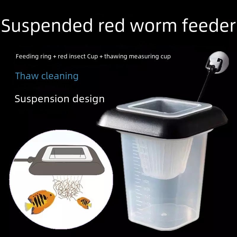 Generic Fish Tank Frozen Red Insect Cup Feeder Blood Nematode Cup Funnel Shrimp Feeding Dissolving Feeding Ring Feeding Artifact White Black 