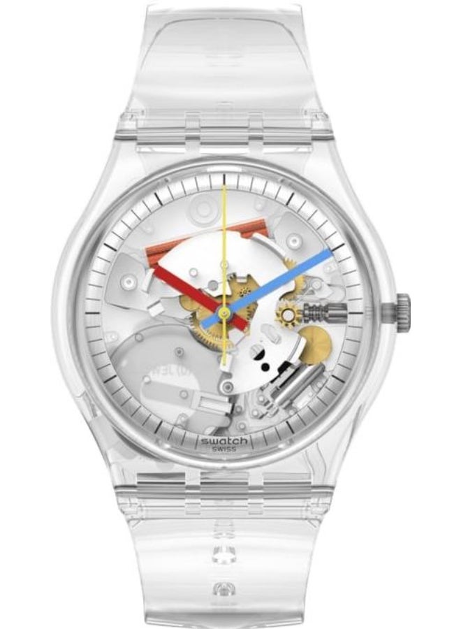 Swatch Mens Clearly Gent Skeleton 34mm Watch SO28K100-S06 - Image 1