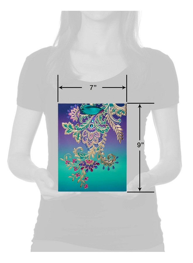 بابيرس حقيبة هدايا متوسطة الحجم مقاس 9 بوصات (أزهار يعقوبية) لأعياد الميلاد وحفلات الزفاف وحفلات الزفاف وحفلات استقبال المولود الجديد وجميع المناسبات (حقيبة واحدة) - Image 4