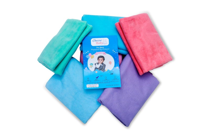 cheesebaby Anti-Piling Fleece Extra Absorbent Quick Dry Sheet for Baby, Baby Bed Protector, Waterproof Baby Sheet (Sky Blue, Large (100 cm x 140 cm)) - Image 2