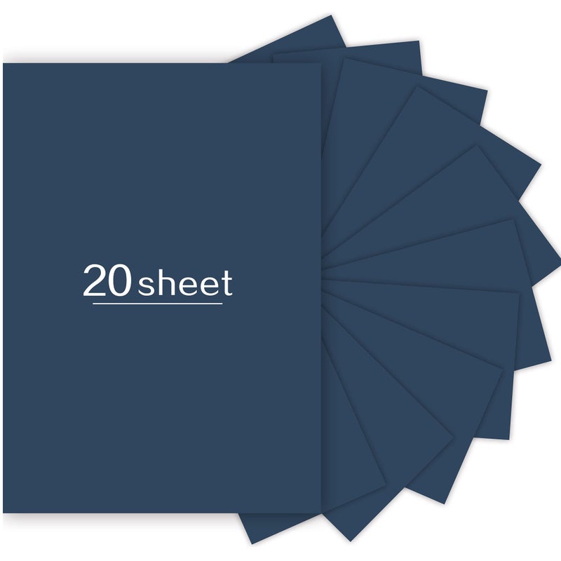 20 Sheets Navy Blue Cardstock 85 x 11 inch 250gsm92lb Blue cardstock Paper for DIY Arts and Cards Making Heavy Brown Craft Paper for Invitations Stationary PrintingScrapbook Supplies