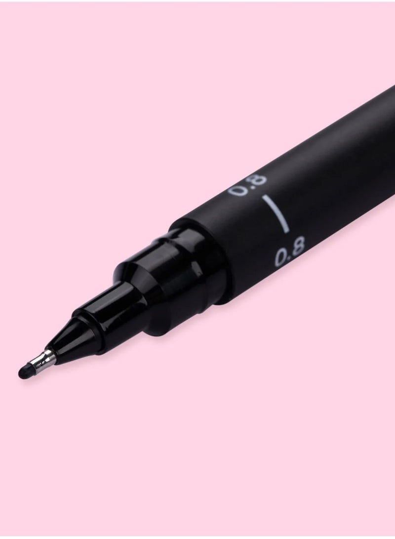 Uniball قلم حبر فاينلاينر Unipin Fineliner مكون من قطعة واحدة برأس 0.8 مم وحبر أسود - Image 2
