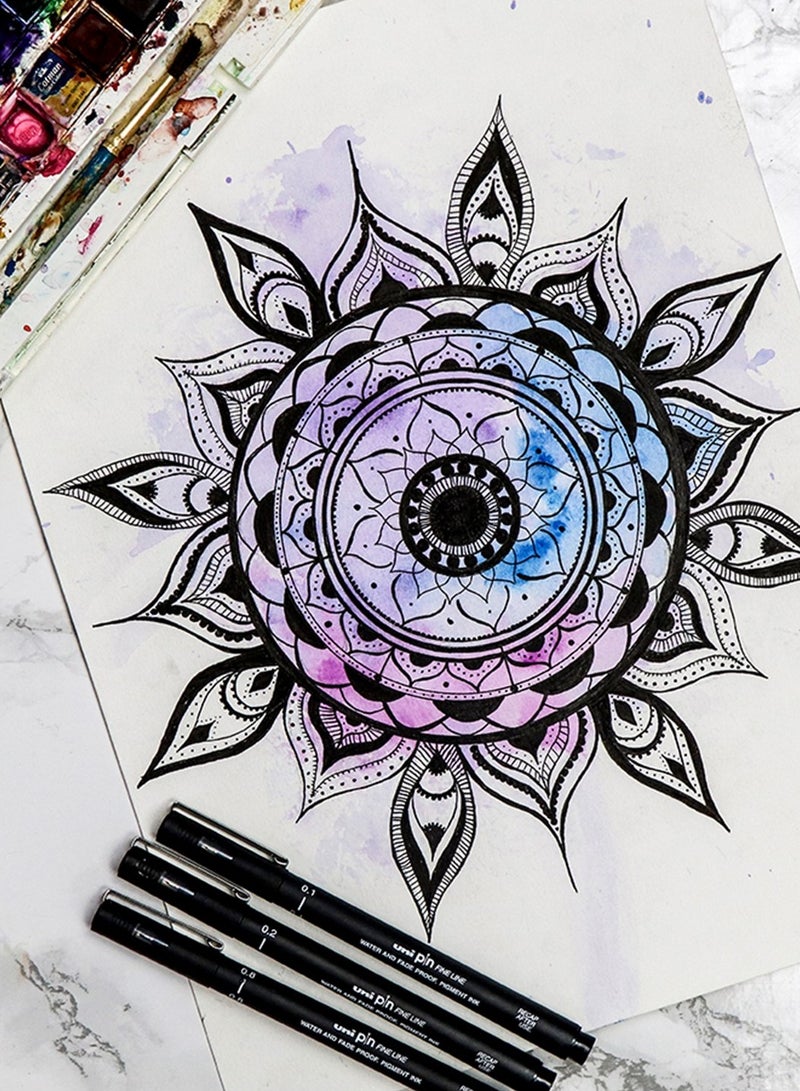 Uniball قلم حبر فاينلاينر Unipin Fineliner مكون من قطعة واحدة برأس 0.8 مم وحبر أسود - Image 5