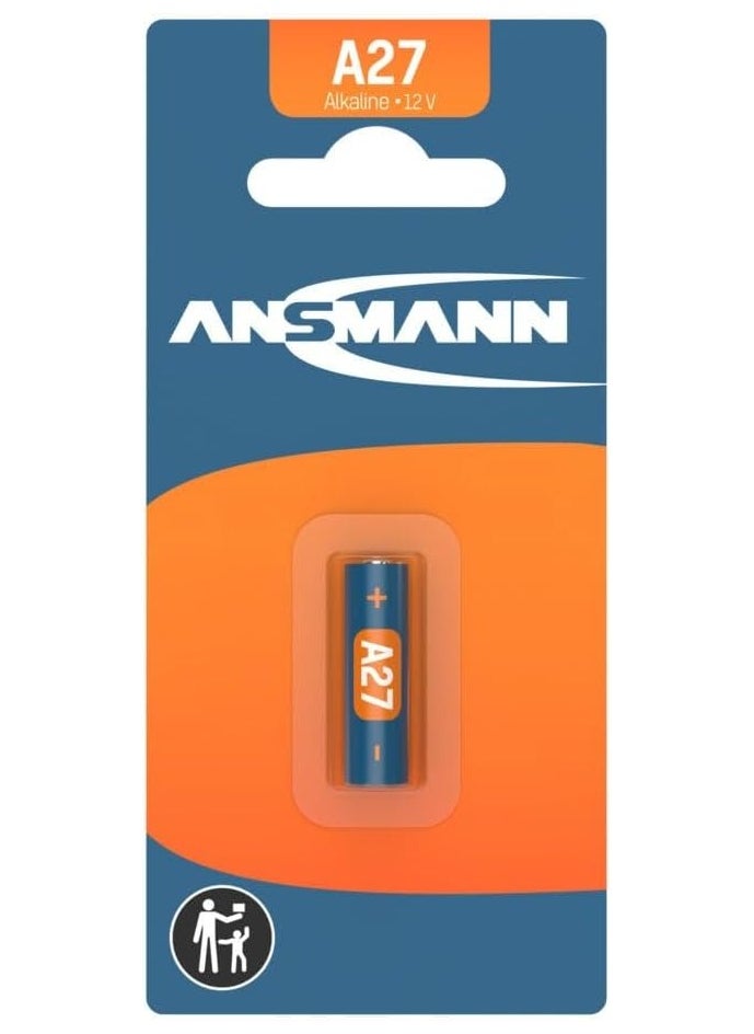 ANSMANN A27/LR27 12V Alkaline Battery Alarm Remote Watches Calculators Long Last Blister Pack  - Image 1