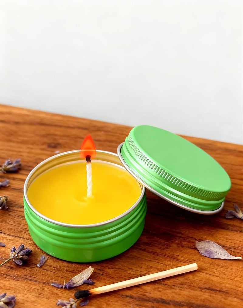 LJY 28Pcs Aluminum Tin Jar Refillable Containers Round Tin Container Bottle for DIY Projects,Gifts,Cosmetic,Cream,Diamond, Salves,Balms,Lip Balm,Spices (Green, 28 Pcs 1oz) - Image 5